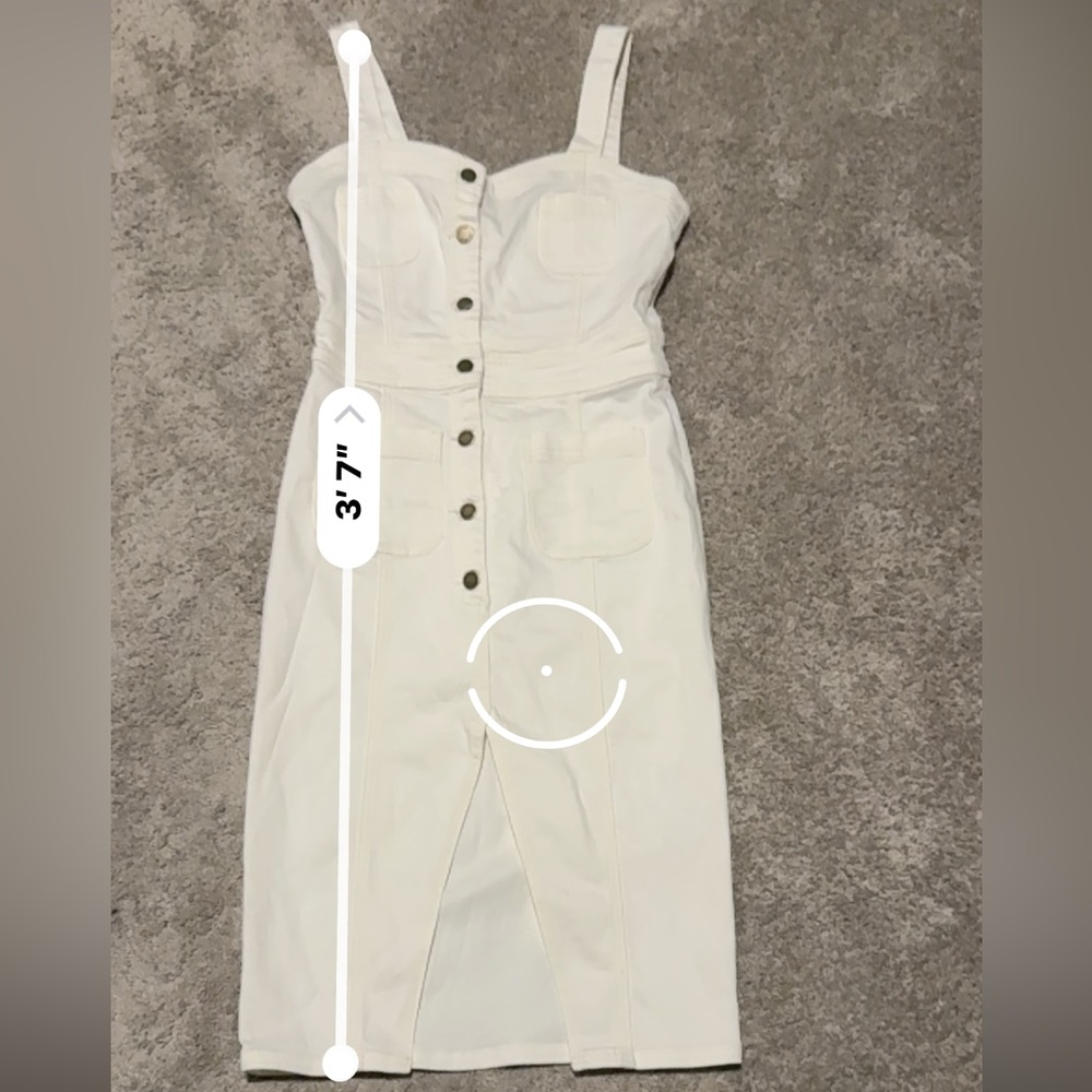 Ramy Brook Monica Denim Midi Dress in Ivory Sz: 28/6 - Picture 8 of 15